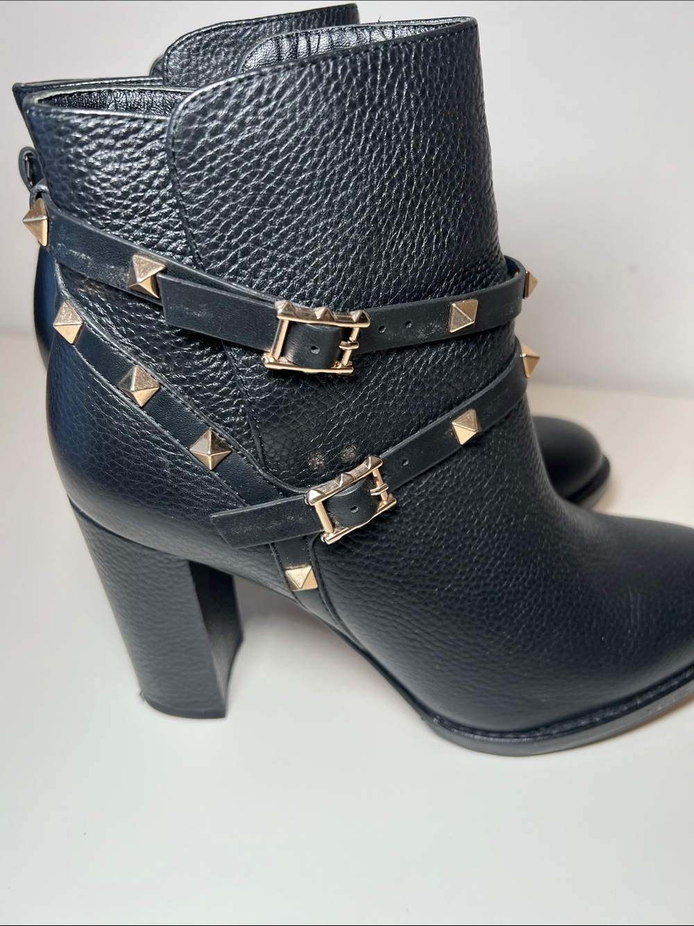 Black Studded High Heel Ankle Boots - Picture 7 of 7